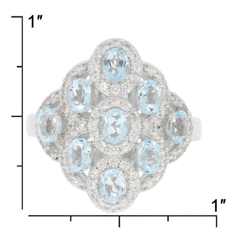 Sterling Silver Semi Mount Ring Setting Oval OV 4x3mm Multi Stone Cluster