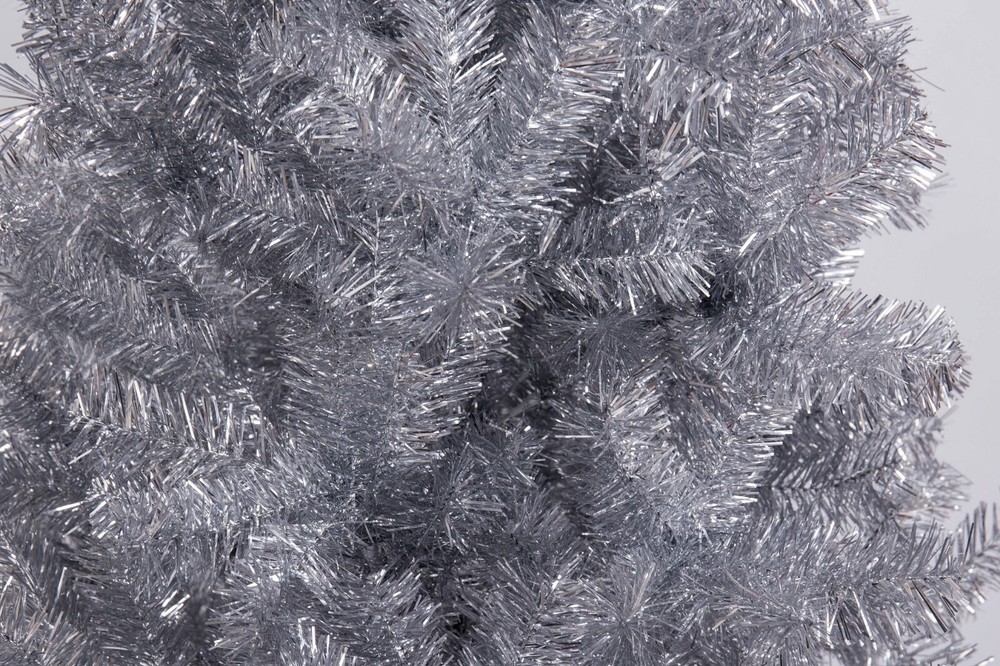 Fawyn 6' Ft Sparking Gorgeous Folding Artificial Tinsel Christmas Tree Silver