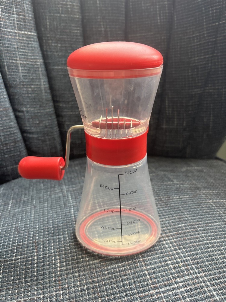 Progressive Manual Nut Chopper 2013 Clear Lucite Red Plastic