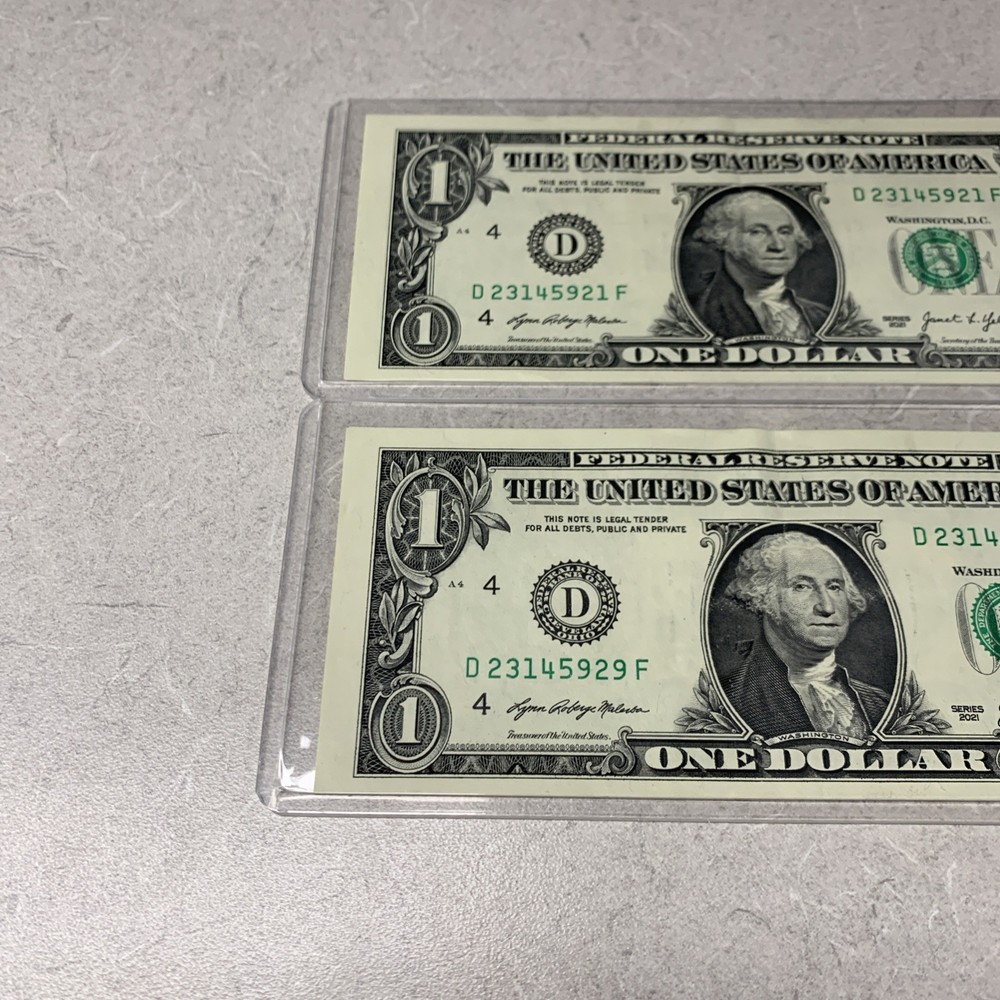 Lot Of 2 2021 $1 Error Cut Misaligned Miscut Circulated