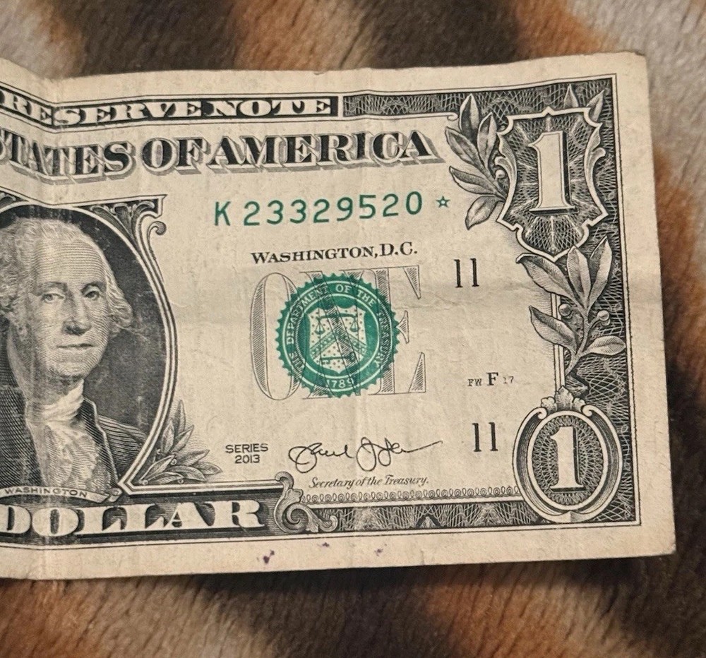 Billete D 1 Dólares Con Error