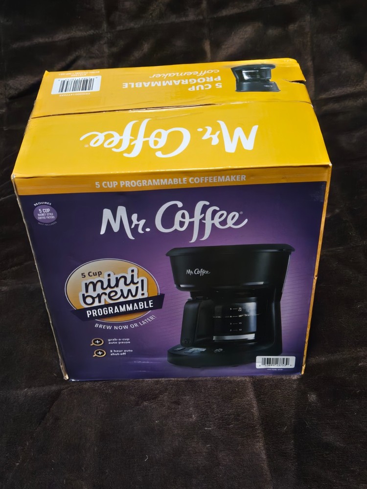 Mr. Coffee 5 Cup Programmable Coffeemaker Mini Brew New in Box 25 oz.