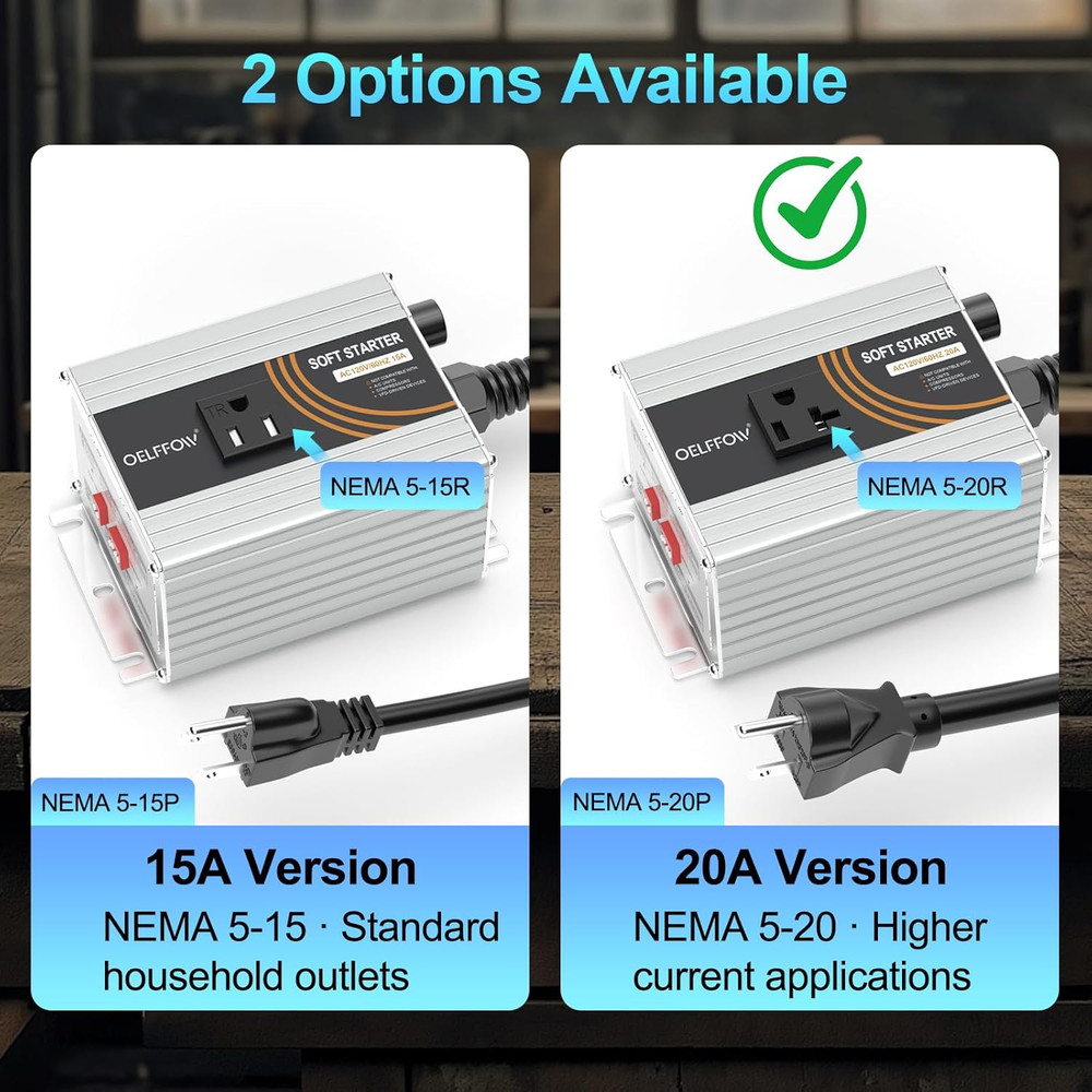 120V Soft Starter for Power Tools, 20A Universal Soft Start Controller for Miter