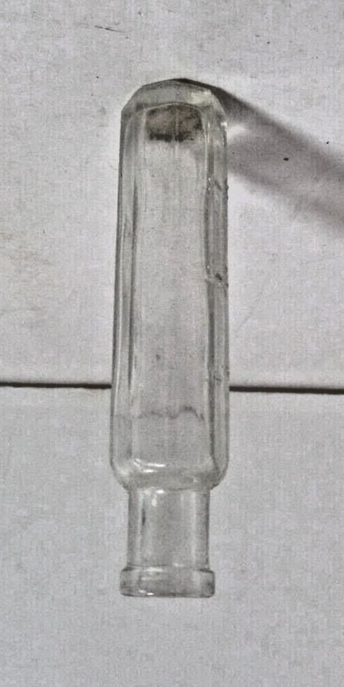 8 sided small medicine bottle antique EMPTY