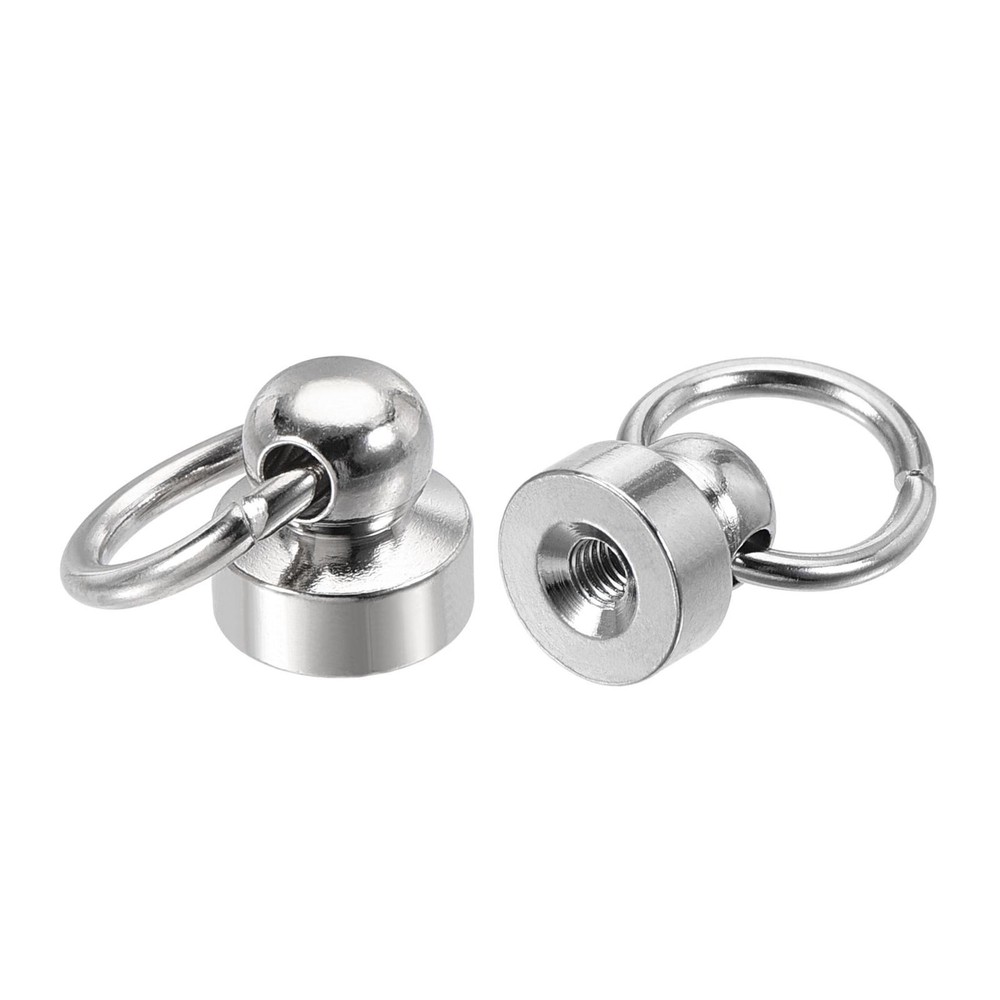 9x9.3mm Pull Ring Rivets Studs Round Head for DIY Brass Silver Tone 6pcs