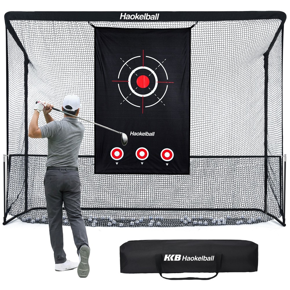 Haokelball 10x7.5' Golf Practice Net Golf Net with Target Cloth Golf Hitting Net