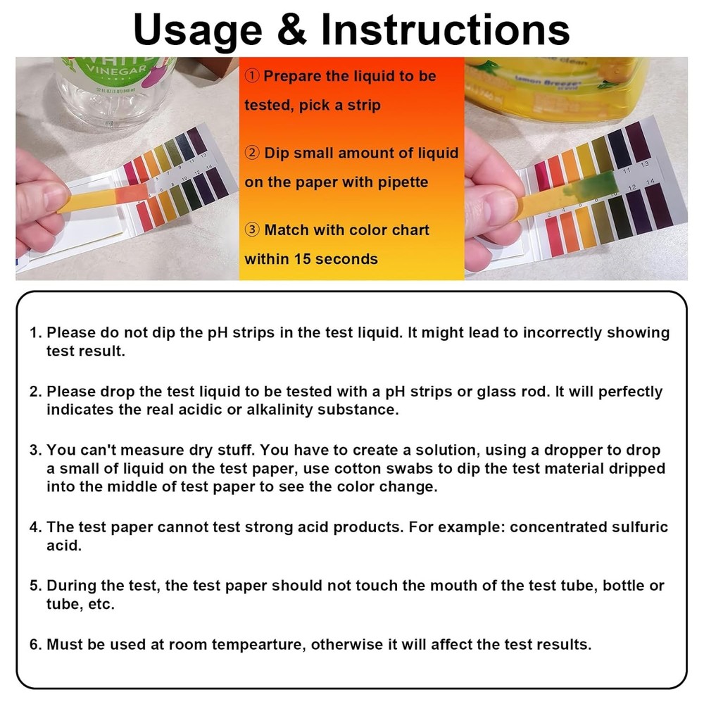 2-Pack pH Test Strips - Universal 1-14 pH Range Litmus Paper