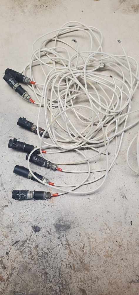 Seven red instrument post lights