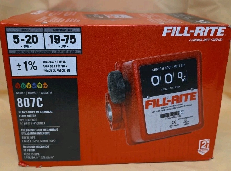 Fill-Rite Heavy Duty Mechanical Flow Meter 807C