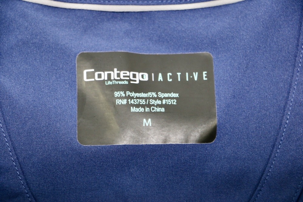 Contego Active Stretch Navy Scrub Top- Size M - NWT