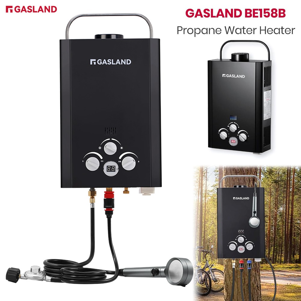 Gasland 6L Outdoor Tankless Hot Water Heater Propane Gas Portable Camping Shower