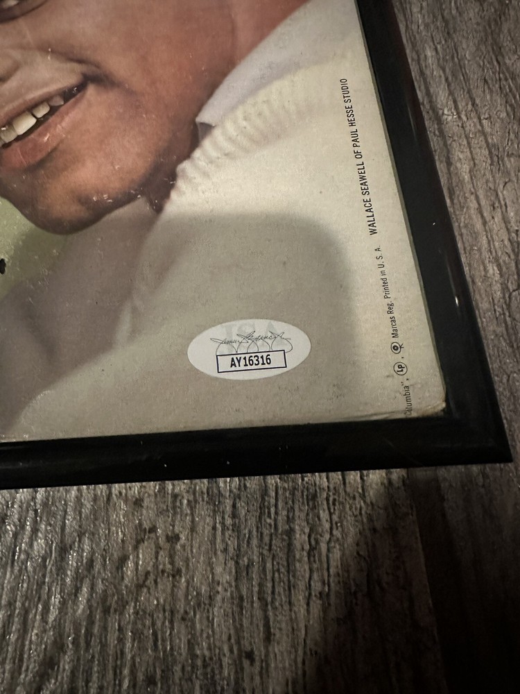 JOHNNY MATHIS SIGNED FRAMED VINYL RECORD JSA COA AUTOGRAPHED SINGER LEGEND 2