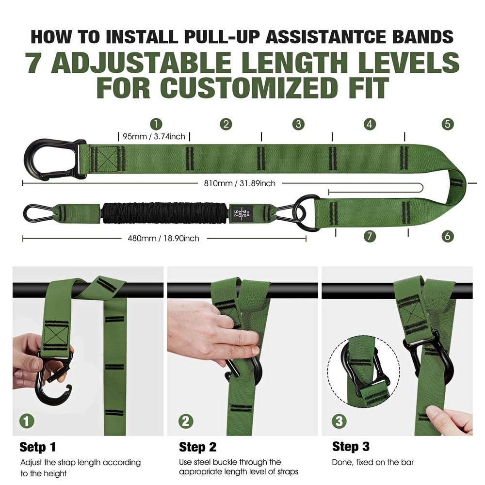 Pull Up Assistance Bands, Pull Up Bar Resistance Bands, Pull Up Bands Set for...