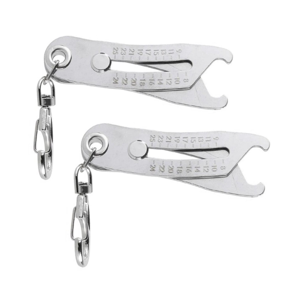 2PCS Portable Thread Gauge Set - Bolt Size Identifier with Keychain Accessory