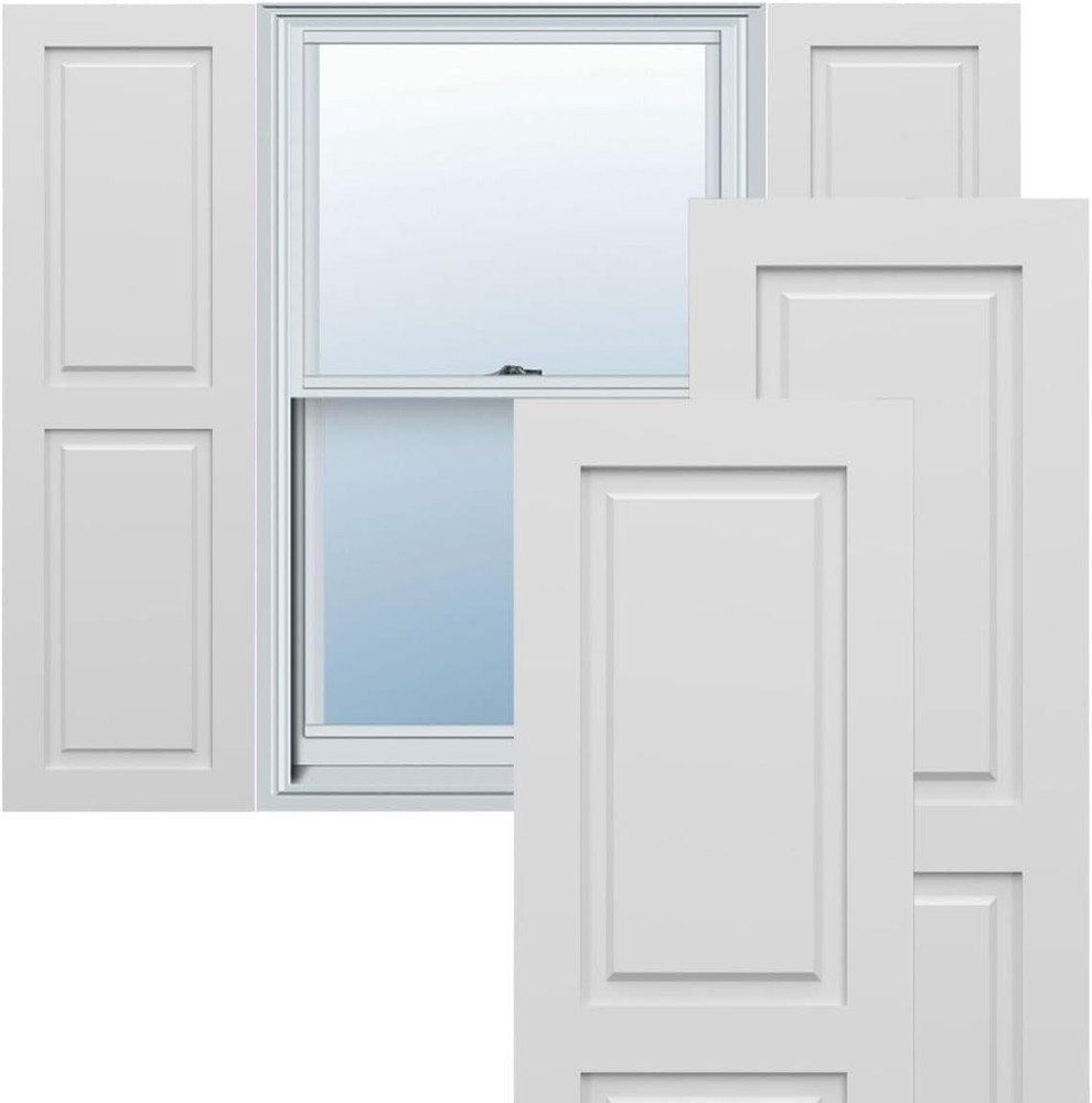 EPVC Composite Shutters - Weatherproof, Low Maintenance - Raised Panel, White