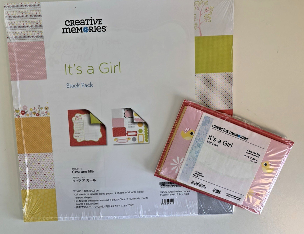 Creative Memories IT'S A GIRL Stack Pack & Mat Pack - NEW