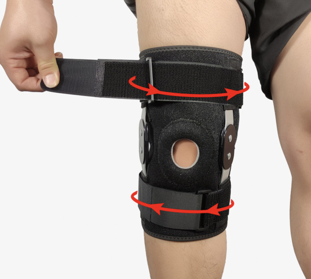 Hinged Knee Brace Compression Sleeve Open Patella Stabilizer Joint Support Wrap