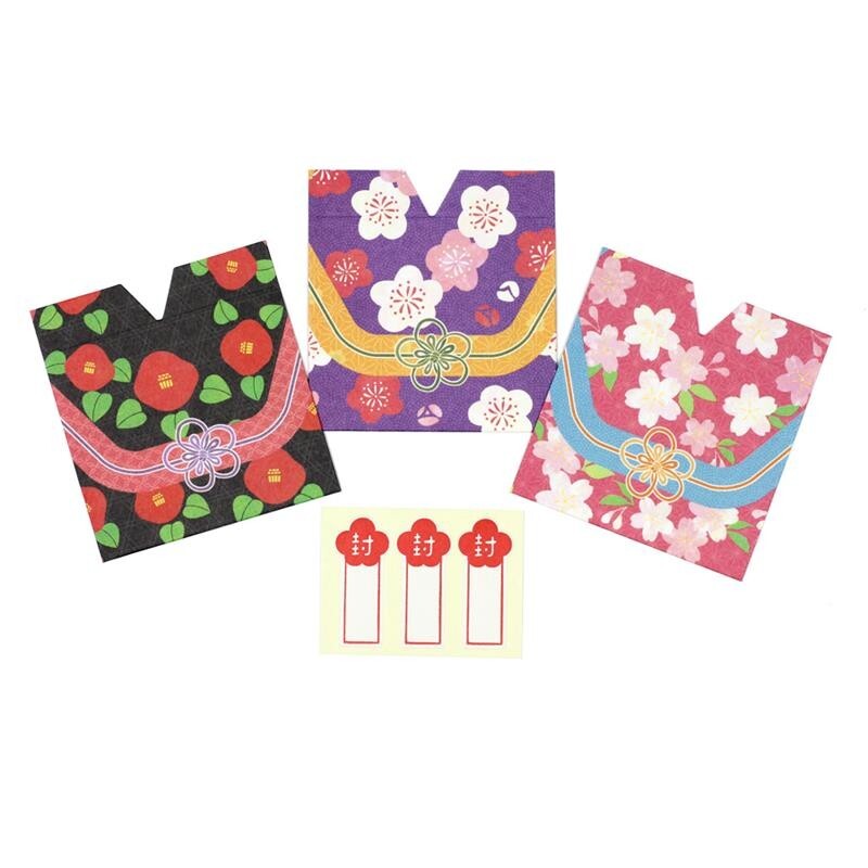 Decorative paper envelope Japanese paper mini gift box 4 sets
