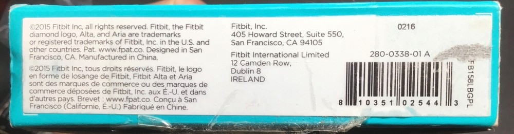 FITBIT OEM ALTA/ALTA HR GRAPHITE LEATHER REPLACEMENT BAND SIZE LARGE OPENED BOX