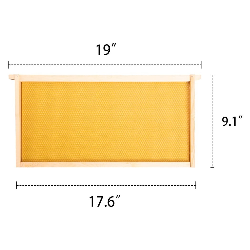 POLLIBEE Deep Brood Bee Hive Frames and Wax Foundations,10 Pack Honey Bee Frames