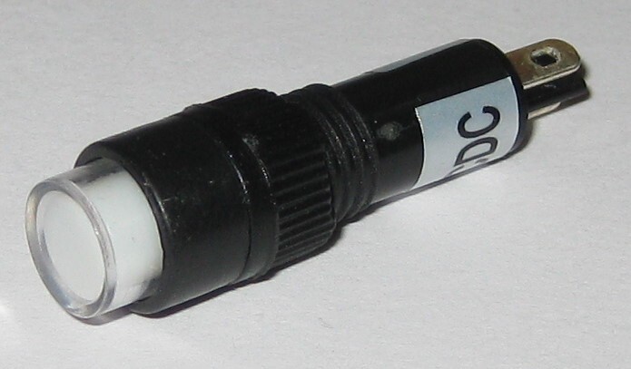 Panel Mount Round Mini LED 8 mm 12 V AC / DC Indicator - White - Plastic Case