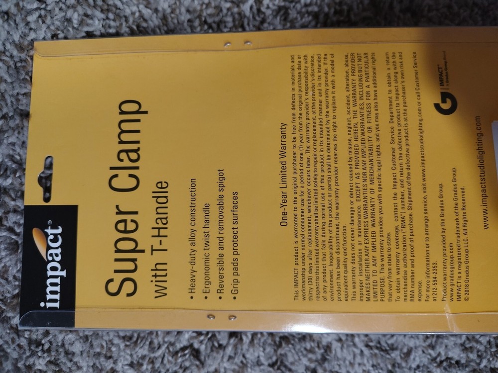 Impact Super Clamp with T-Handle Surface Protector Photography And Video Tool