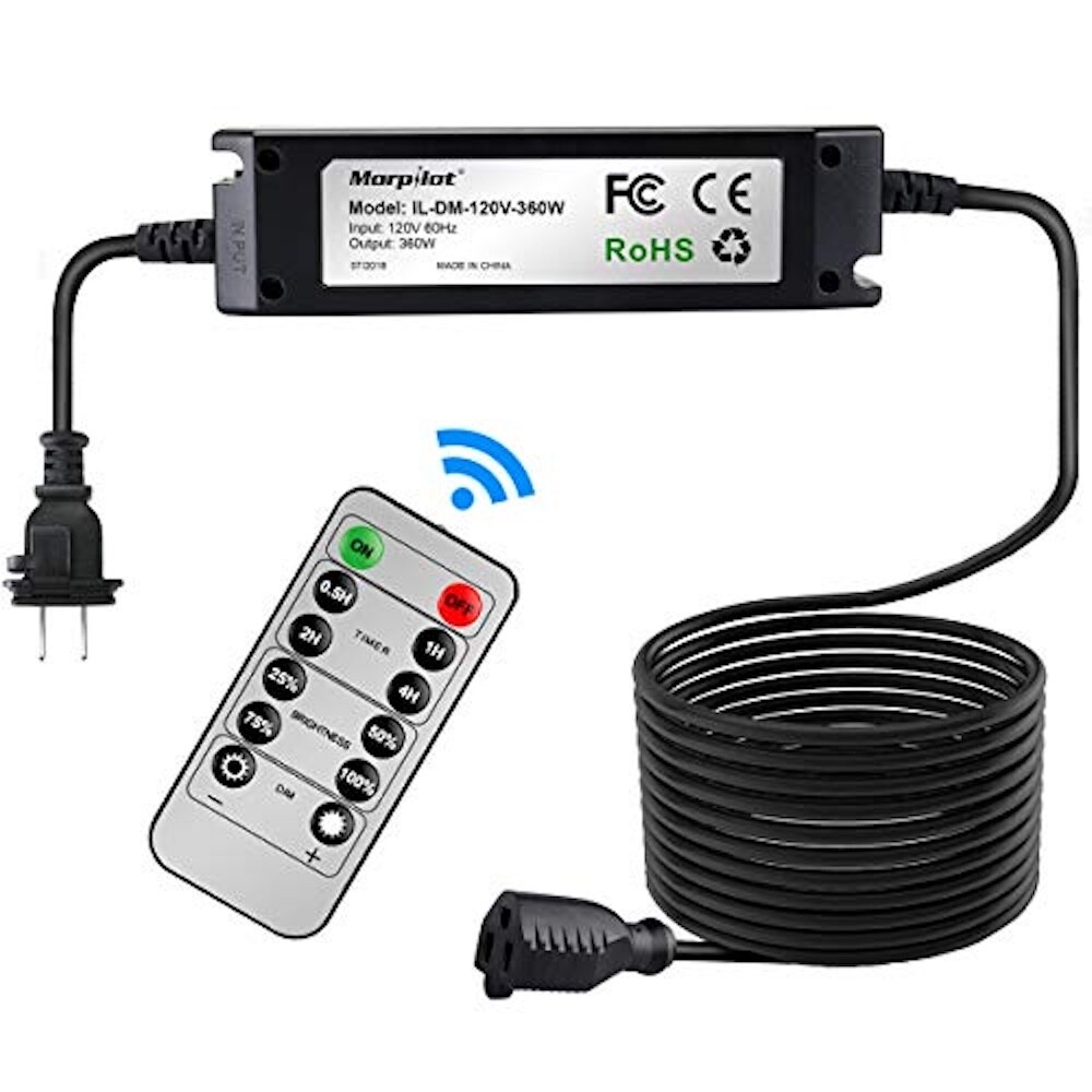 LED Dimmer Controller for Indoor Outdoor String Lights with Remote Control 360W