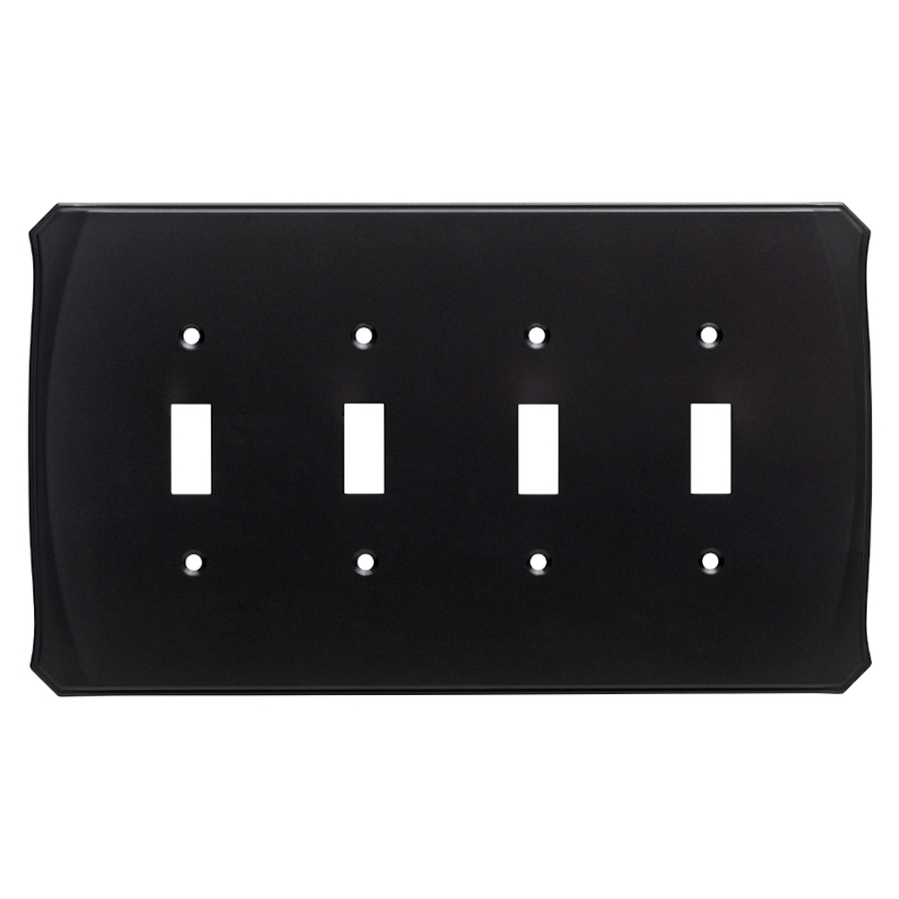 W34482-FB Serene Quad Switch Cover Plate Flat Black