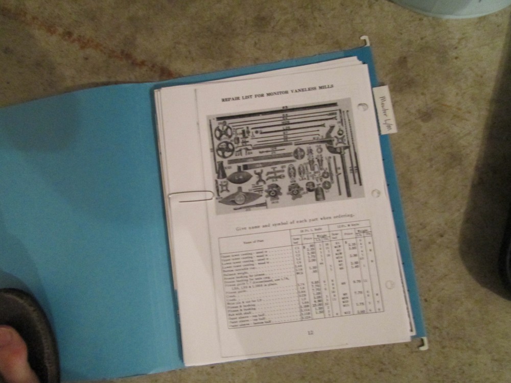 Monitor "L & M" Vaneless Windmill  Parts List