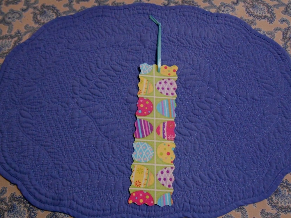 Bookmark EASTER EGG Themed Handmade Fabric or Cloth Bookmark with Ribbon