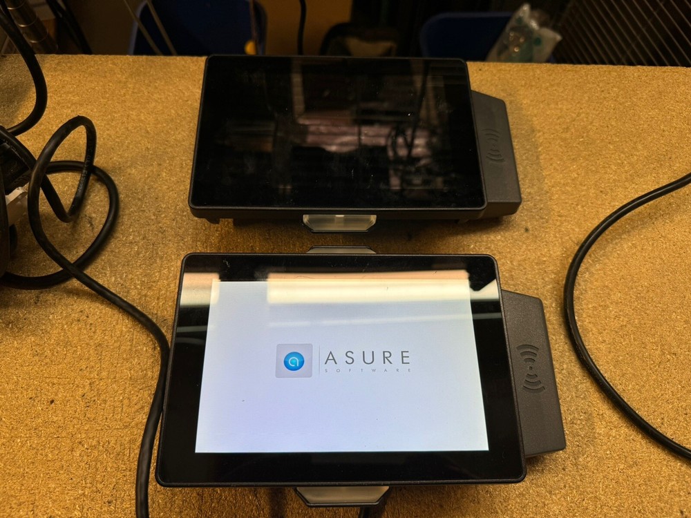 2 x ASURE HW-ASURE-SP7-02B Capacitive Touchscreen Display Time Clock w/ Wireless