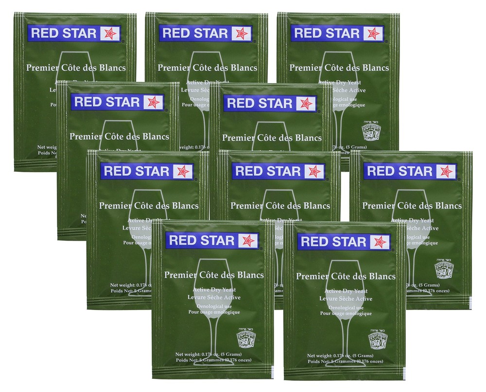 Red Star Cote des Blanc Wine Yeast, 5g - 10-Pack