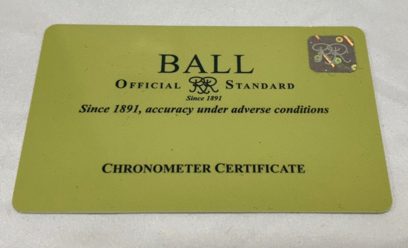 Ball Chronometer Certificate DeepQUEST