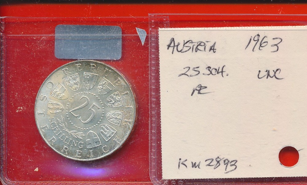 AUSTRIA - 1963 SILVER - 25 SHILLING BU - #3032