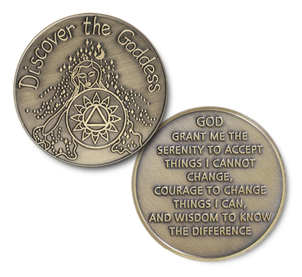 Bronze Discover the Goddess AA 12 Step Recovery Program Coin /Token/Chip