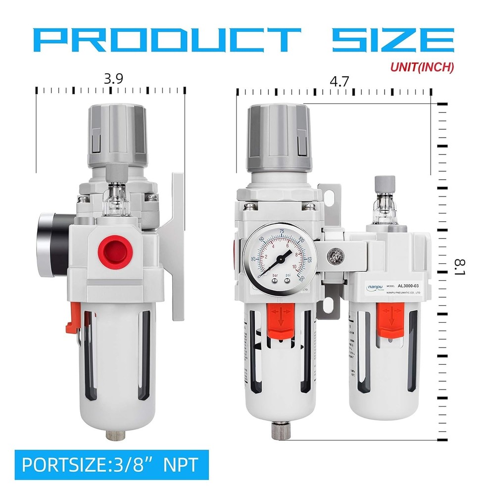 Compressed Air Lubricator and Filter Combo with Excellent Filtering Performance