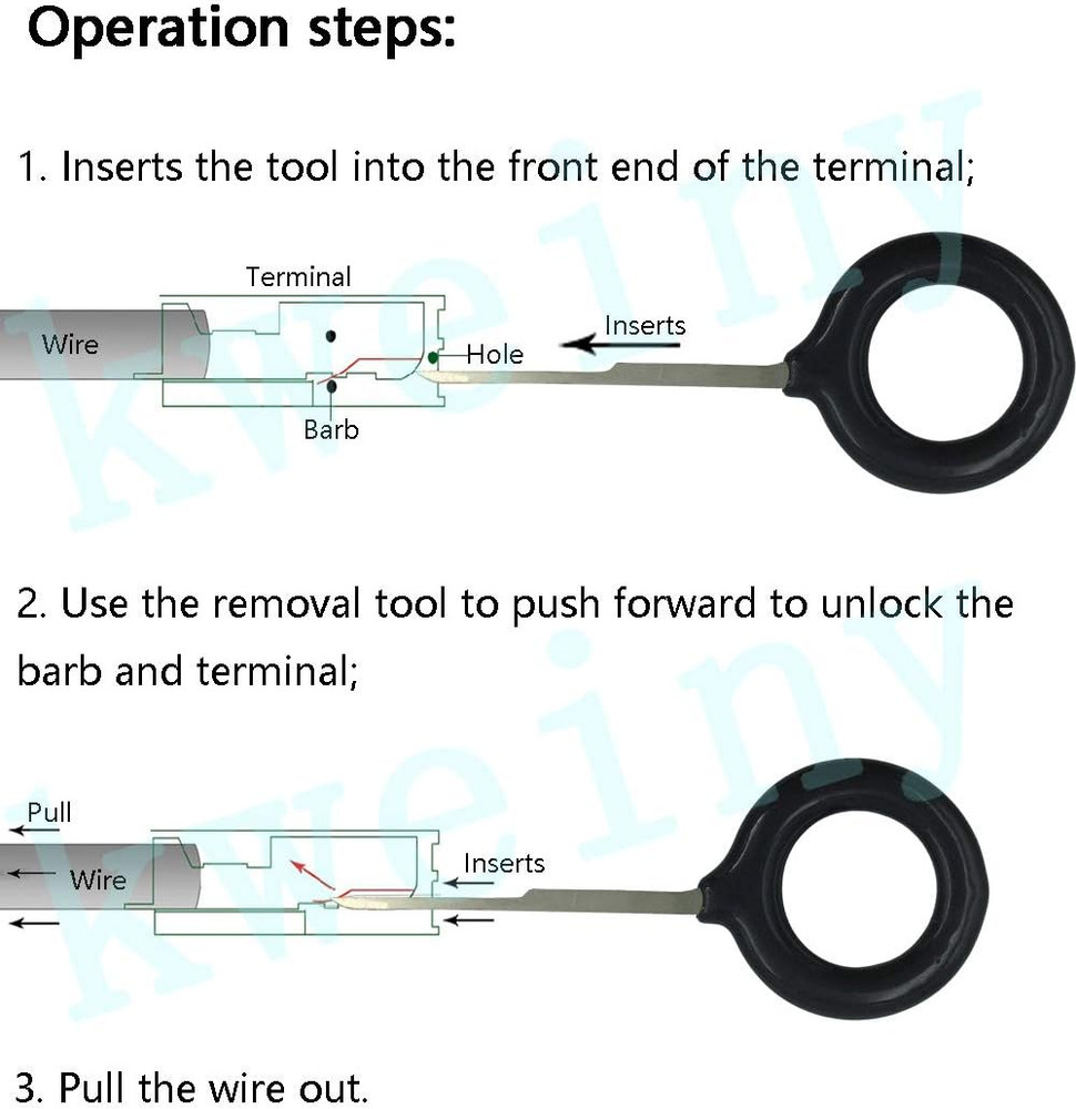 Auto Terminals Removal Key Tool Electrical Wiring Connector Release Pin(18 Piece