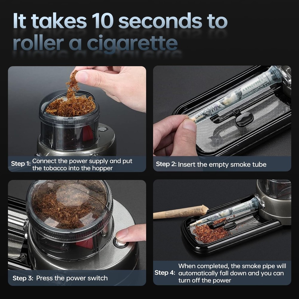 Cigarette Rolling Machine Joint Roller - Pre Roll Machine, Tobacco Grinder El...