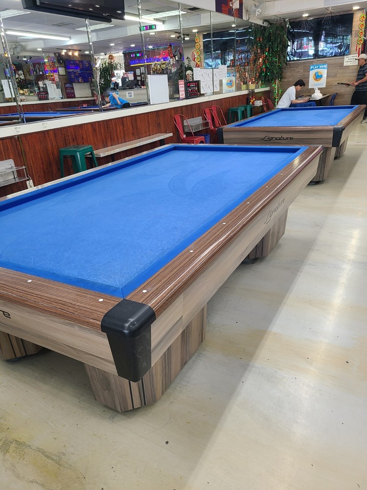 Signature Billiard carom Table with Blue Felt