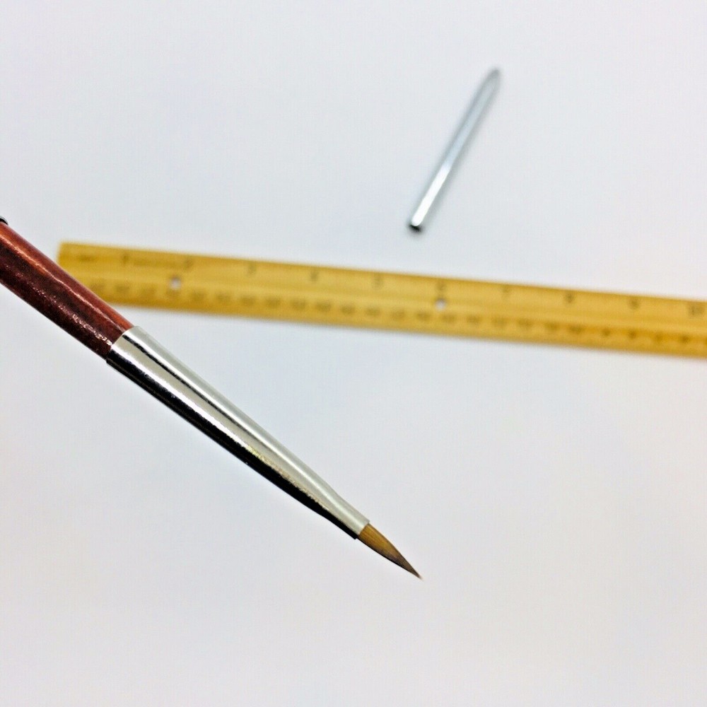 1Pc Triangular Tip Nail Makeup Art Brush #1 Metal Handle 100% Red Kolinsky Sable