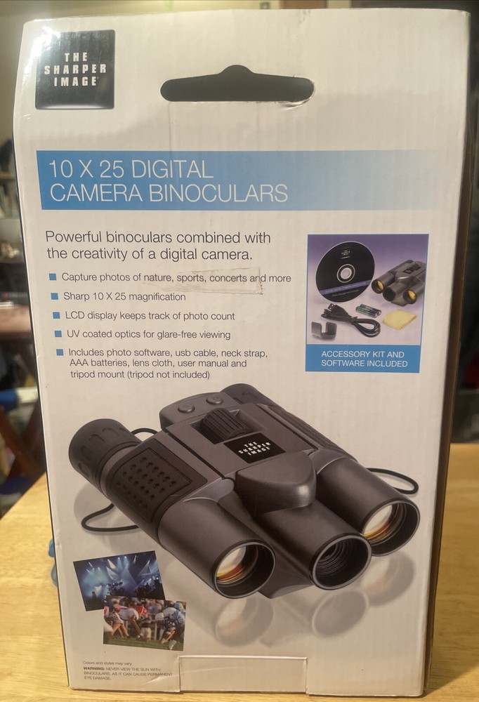 Sharper Image 10x25 Camera Binoculars New Open Box