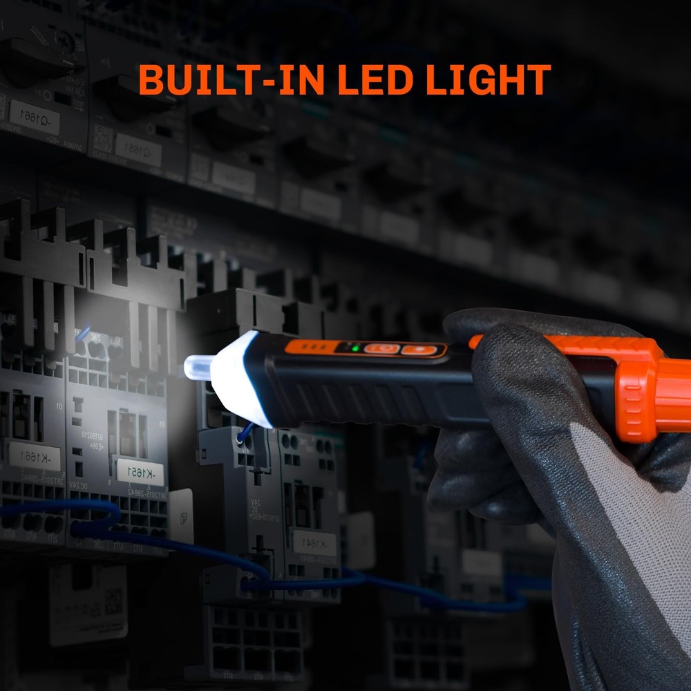 Non Contact Voltage Tester Pen AC Detector Orange for Electrical Testing