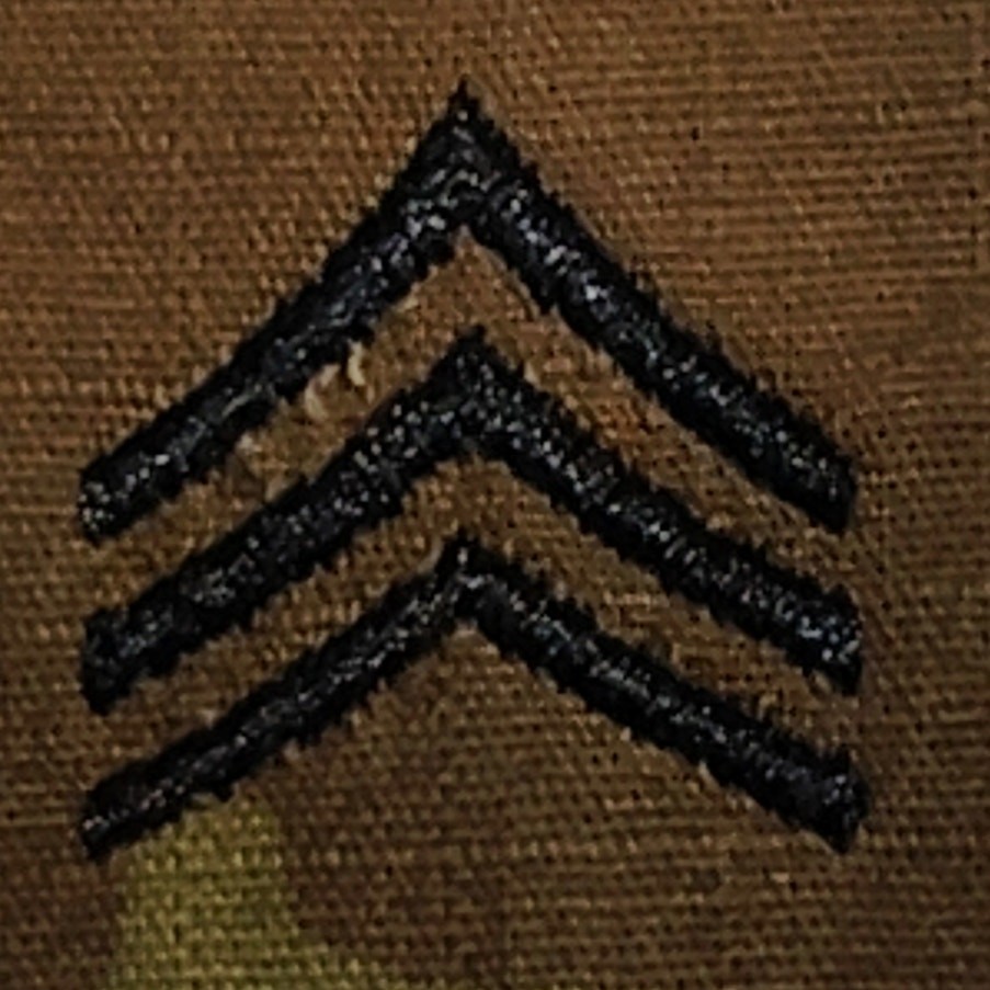 U.S. Army Sergeant (E‑5) OCP Rank Loop Epaulette – Novelty Patch