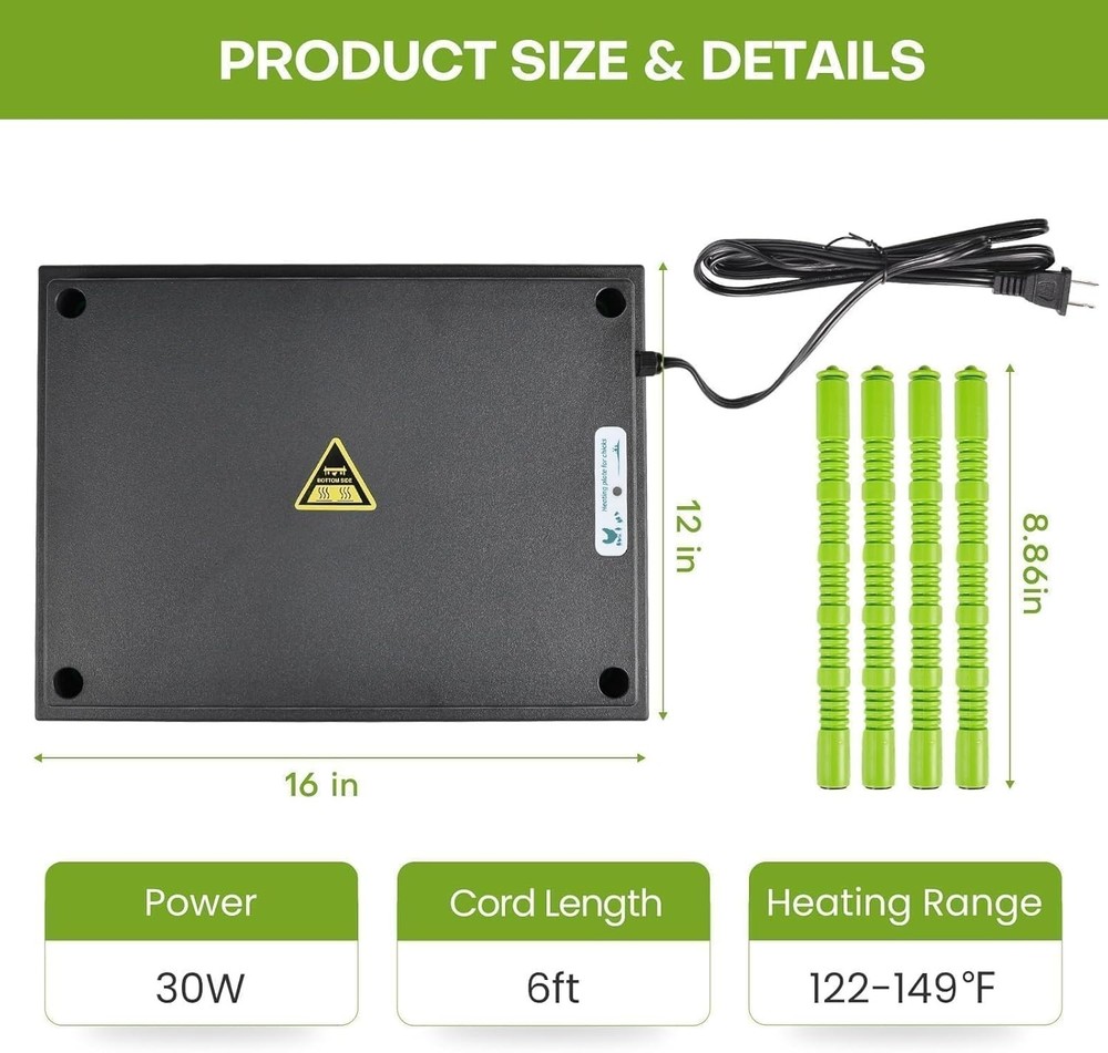Chick Brooder Heater Plate, 12"x16" Warmer Brooder Plate for Chicks with Adju...