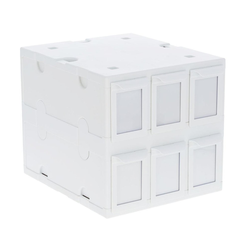 BCW 6 Drawer Card Catalog White Box Stackable Acid Free Plastic w/ 6 Partitions