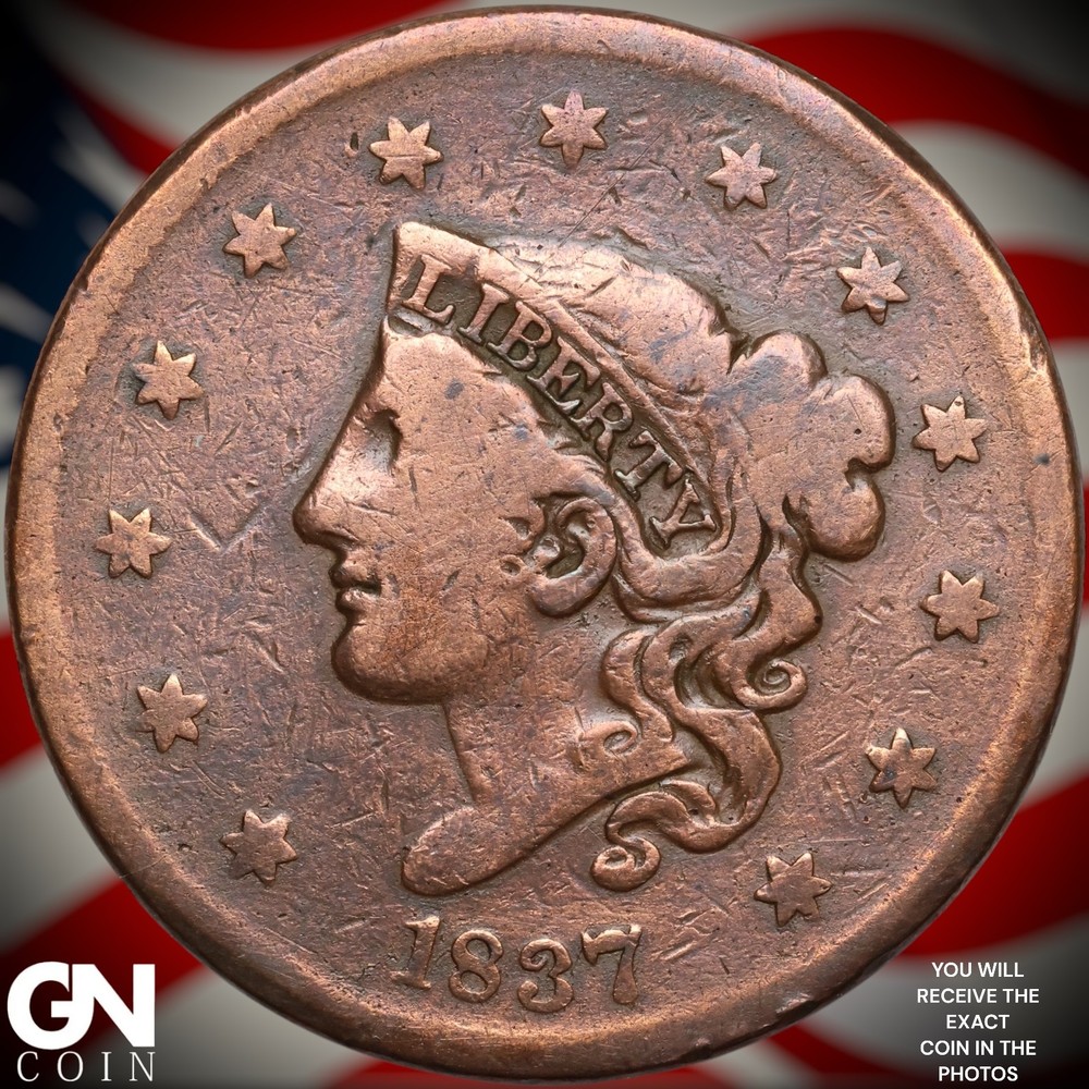 1837 Coronet Head Large Cent B0075