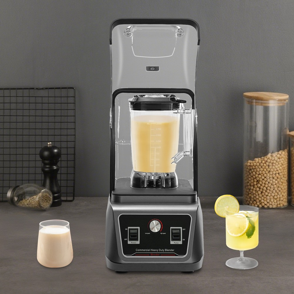 Silent Blender w/ Soundproof Shield Commercial Blender Machine Speed Control