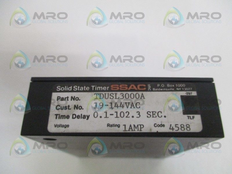 SSAC TDUSL3000A SOLID STATE TIMER 0.1-102.3 SEC UNMP