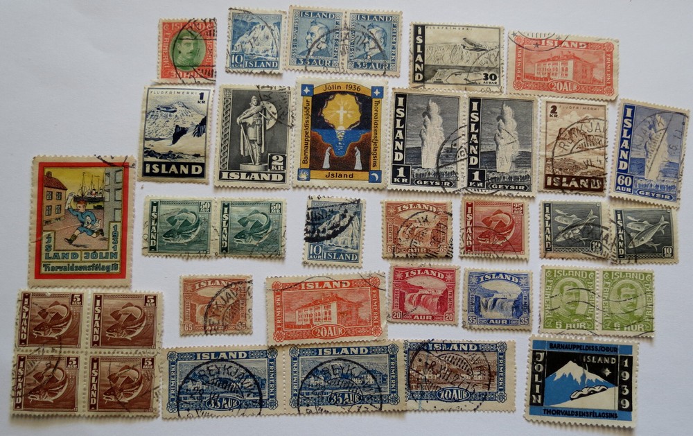 35 OLD ICELAND STAMPS - ISLAND COLLECTION