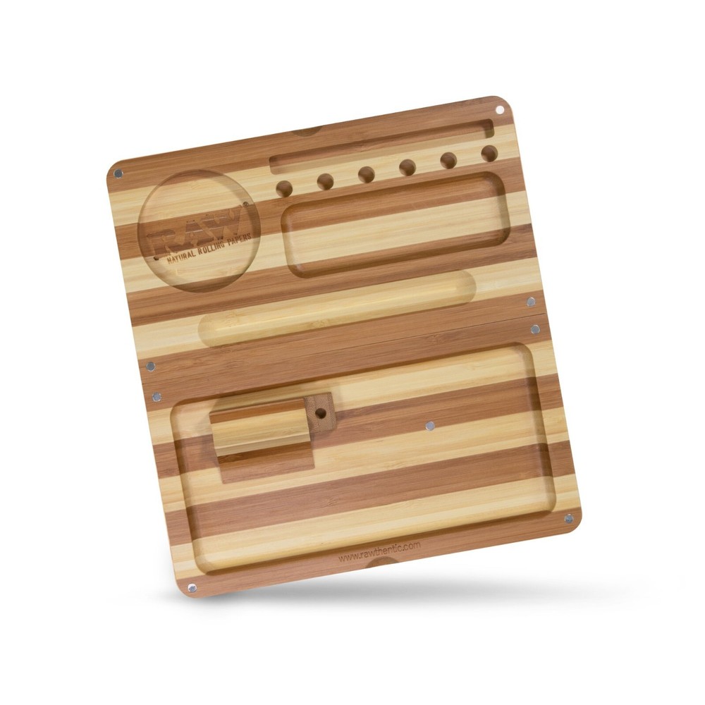 RAW Back Flip Striped Bamboo Rolling Tray